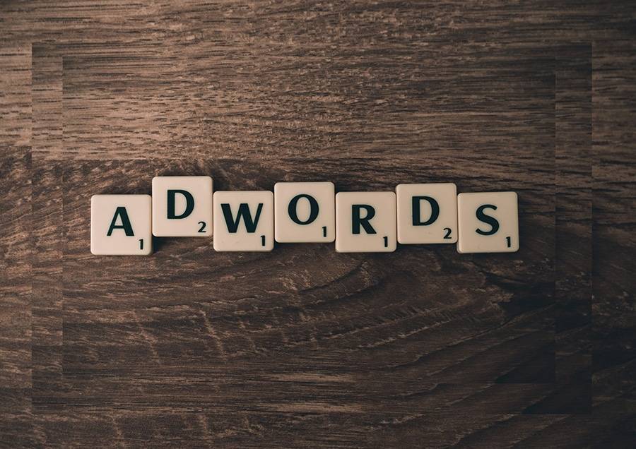 AdWords spelled in Scrabble Tiles